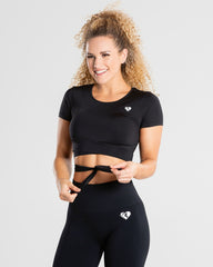 True Tie Crop Top | Black